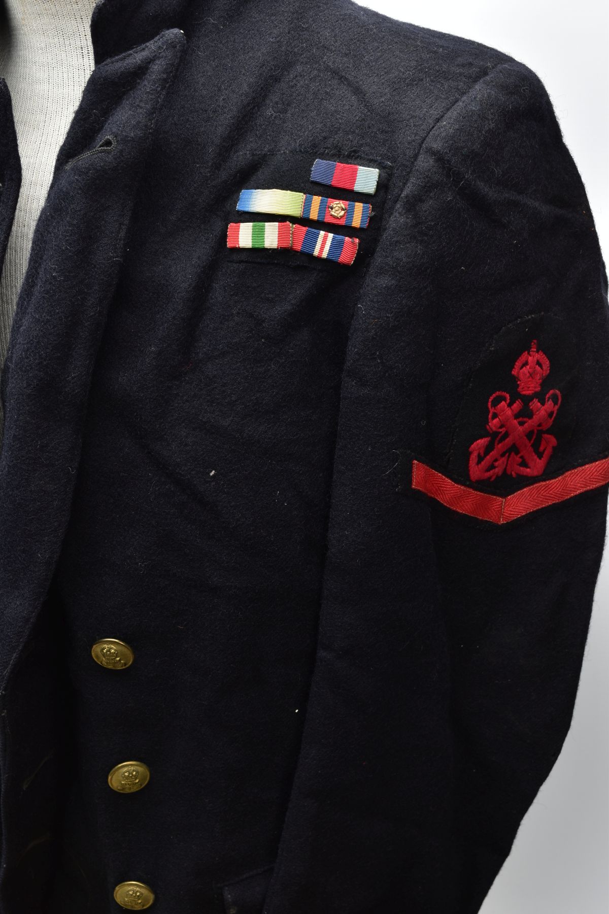 TWO x BRITISH ROYAL NAVAL UNIFORMS, jackets and trousers, one also has the traditional off white - Image 3 of 12