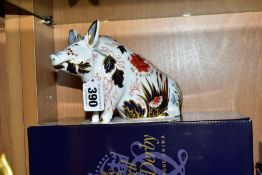 A BOXED LIMITED EDITION ROYAL CROWN DERBY 'PRUDENCE' PIG MONEY BOX, with certificate, no 8 of 500