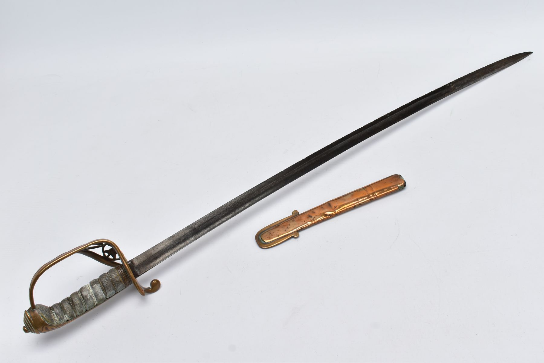 A BRITISH VICTORIAN ERA INFANTRY OFFICERS SWORD (possibly 1845 pattern), no scabbard apart from - Image 8 of 13