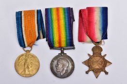 A 1914-15 STAR TRIO OF MEDALS, named 89362 Act. Bombardier H Deathridge RFA (Cpl RA) on pair, no