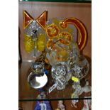 EIGHT GLASS CATS, comprising a Daum seated cat, height 8.5cm, a Baccarat cat, height 9cm, a