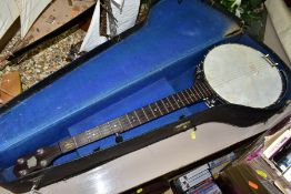 A CLIFFORD ESSEX CE SPECIAL FIVE STRING BANJO, marked on the perch pole, with chrome resonator and