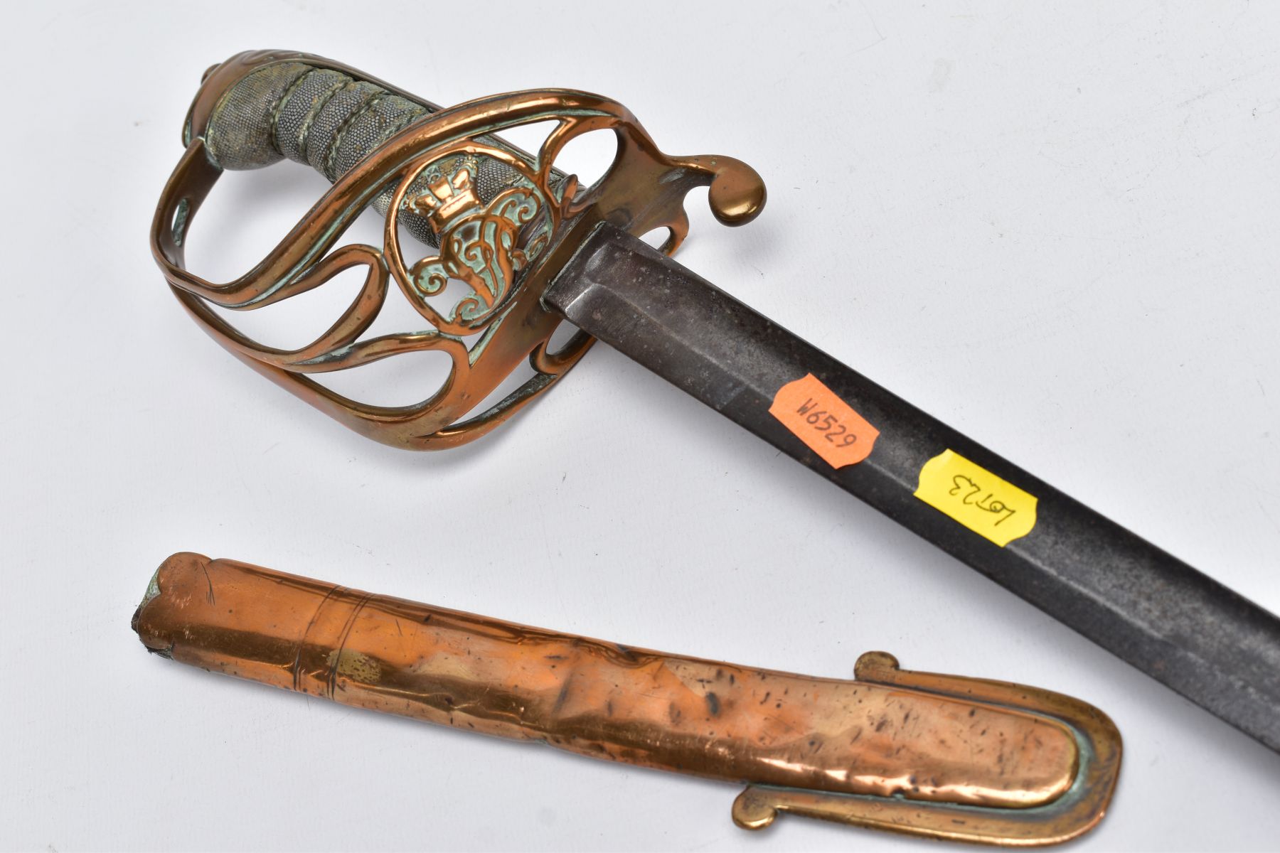 A BRITISH VICTORIAN ERA INFANTRY OFFICERS SWORD (possibly 1845 pattern), no scabbard apart from - Image 3 of 13
