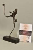 ED RUST (BRITISH CONTEMPORARY) 'MAKING A BREAK', a limited edition bronze sculpture of a Rugby