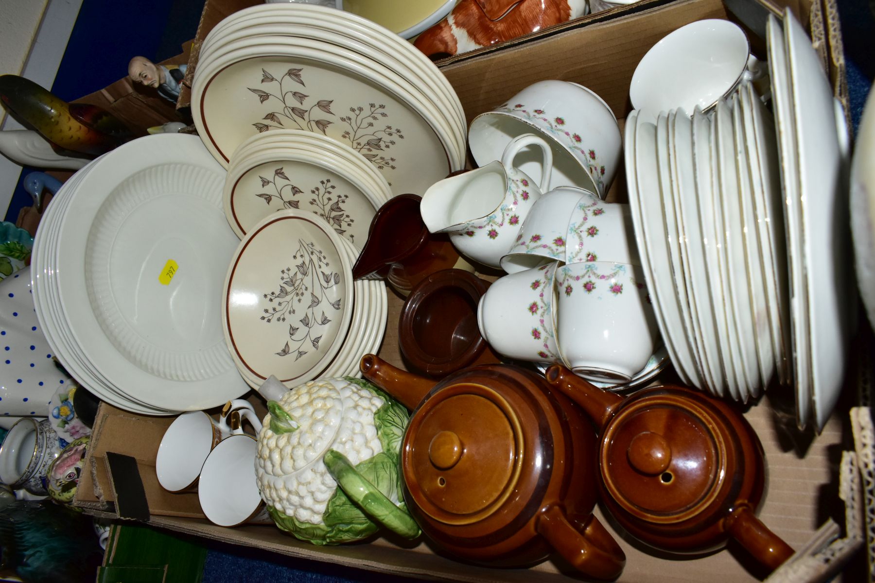 SIX BOXES AND LOOSE CERAMICS AND GLASSWARE, including a set of four Royal Worcester/Bradex Herbs - Image 6 of 12