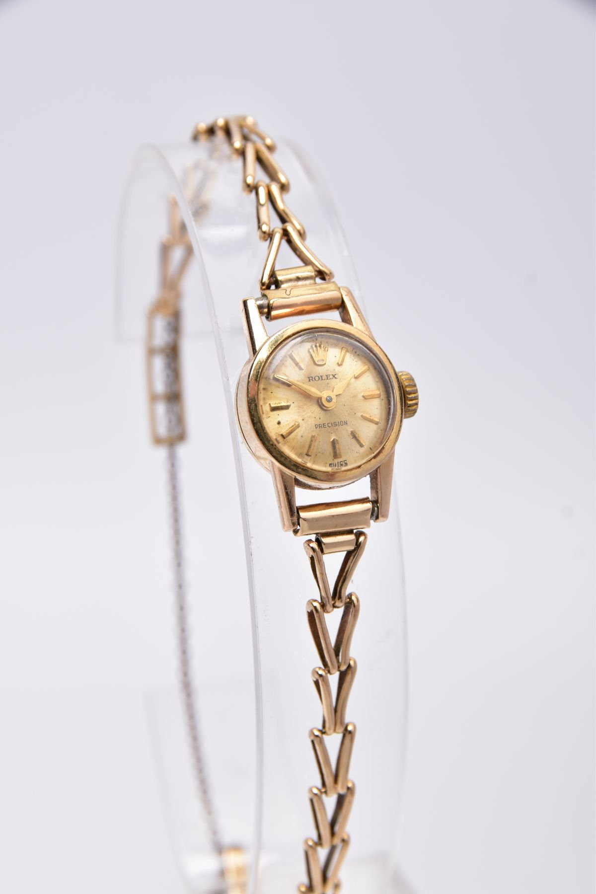 A LADIES 9CT GOLD ROLEX PRECISION WRISTWATCH, round case measuring approximately 16mm in diameter, - Image 2 of 6