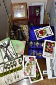A BOX OF SUNDRY ITEMS ETC, to include a Wittner Metronome, Auctioneers gavels, horse brasses,