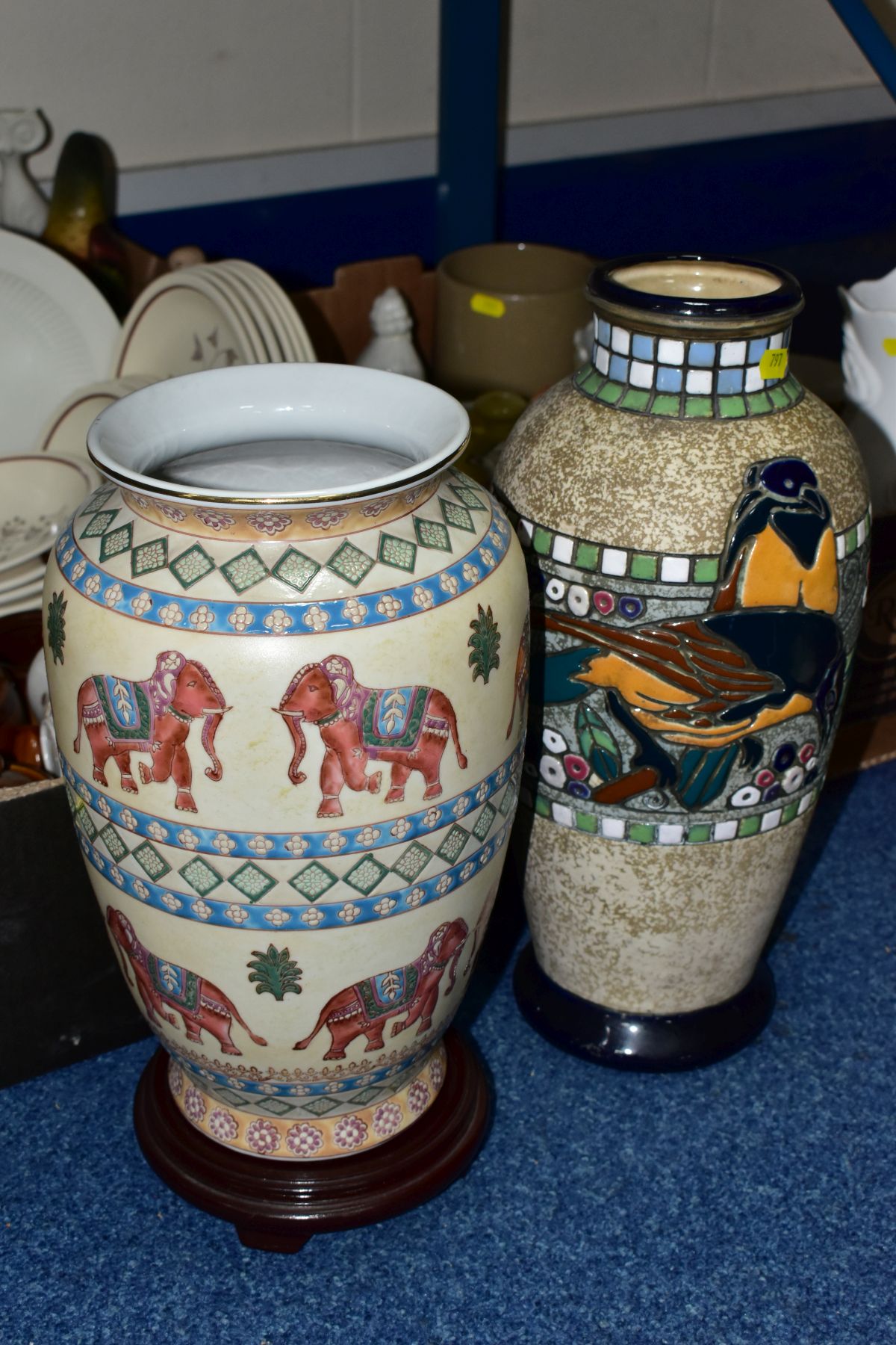 SIX BOXES AND LOOSE CERAMICS AND GLASSWARE, including a set of four Royal Worcester/Bradex Herbs - Image 2 of 12