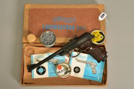 A .177'' WALTHER MODEL LP53 AIR PISTOL in its original carton whose edges have been reinforced