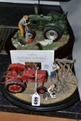 TWO COUNTRY ARTISTS SCULPTURES 'Cartridge Start' series 2 Field Marshall tractor by Keith Sherwin,