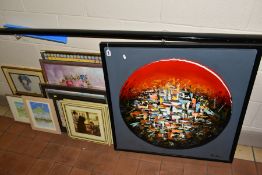 PAINTINGS AND PRINTS etc, to include a B. Blair limited edition abstract print - centre partially