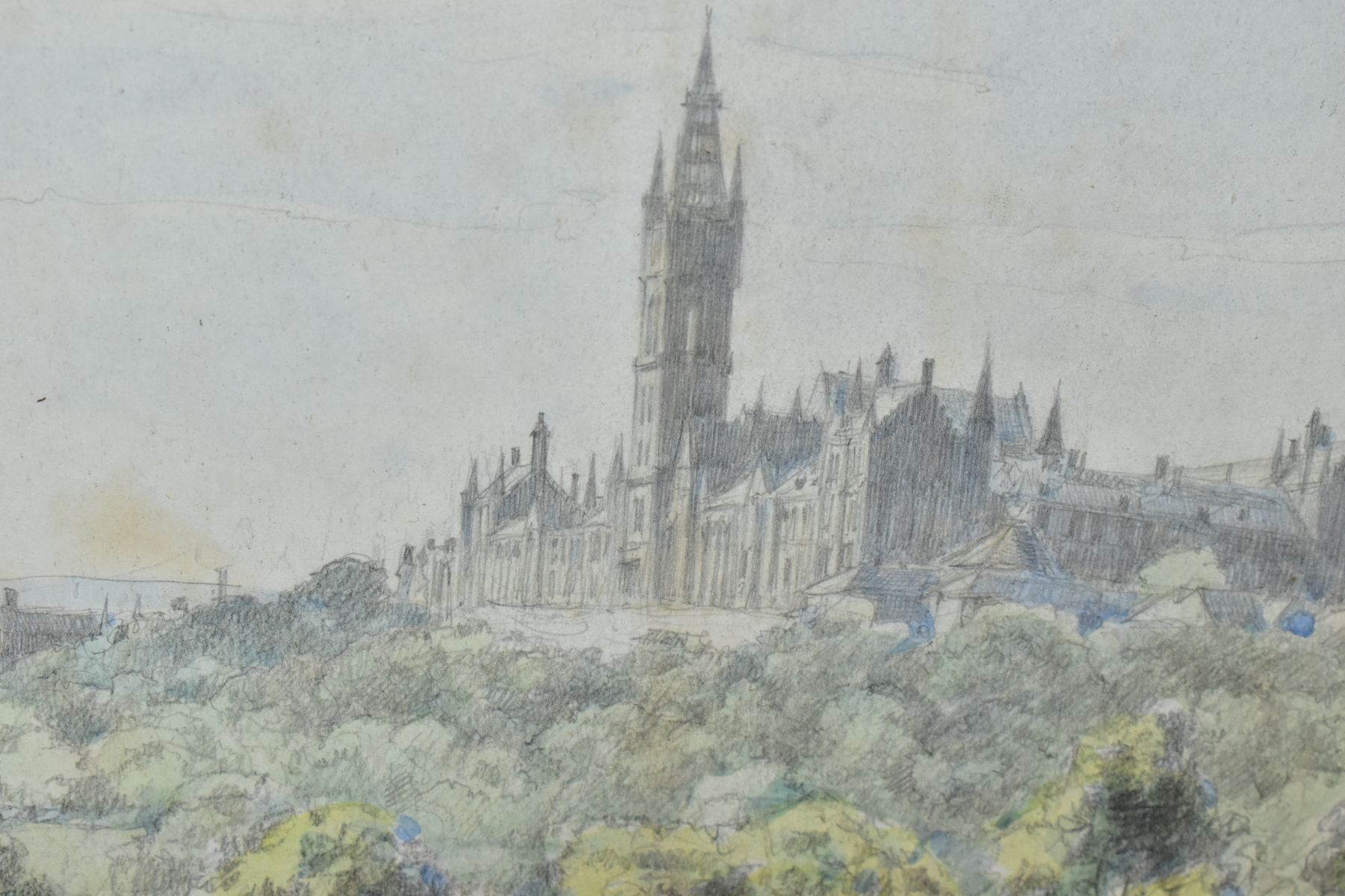 ROBERT EADIE (1877-1954) 'MARISCHAL COLLEGE ABERDEEN', signed bottom right, watercolour and pencil - Image 3 of 8