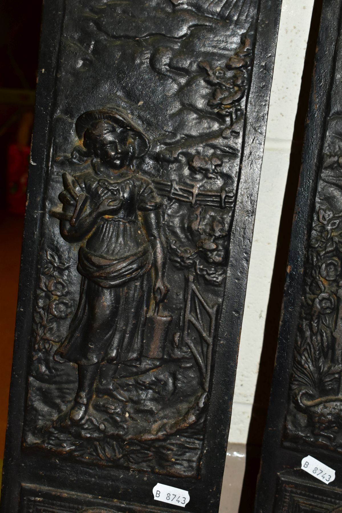 SUNDRY ITEMS, comprising a pair of cast iron fire surround insets depicting male and female figures, - Image 10 of 10