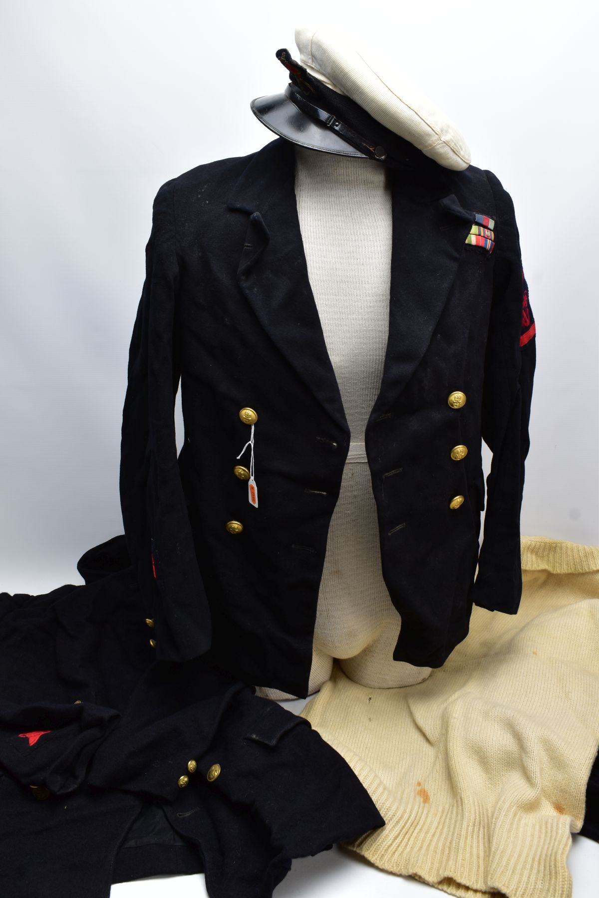 TWO x BRITISH ROYAL NAVAL UNIFORMS, jackets and trousers, one also has the traditional off white - Image 8 of 12