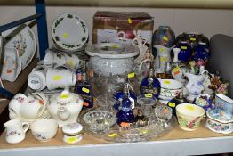 A QUANTITY OF CERAMICS AND GLASSWARE including a late 19th Century Continental porcelain figure of a