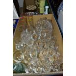 TWO BOXES OF CERAMICS AND GLASSWARE, including late 18th/19th and 20th Century drinking glasses, a