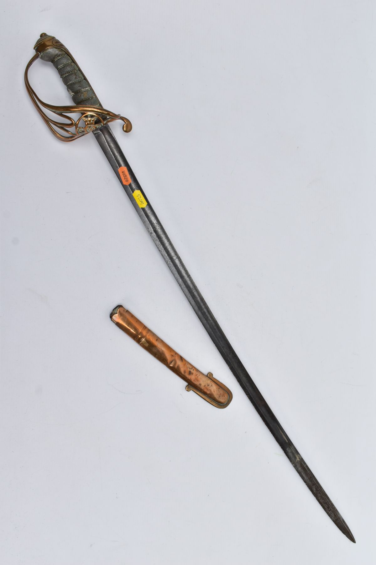 A BRITISH VICTORIAN ERA INFANTRY OFFICERS SWORD (possibly 1845 pattern), no scabbard apart from