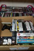 TWO BOXES OF DVD'S, CD'S, COMPUTER AND PLAYSTATION GAMES, ETC, PS3 games include Assassins Creed II,