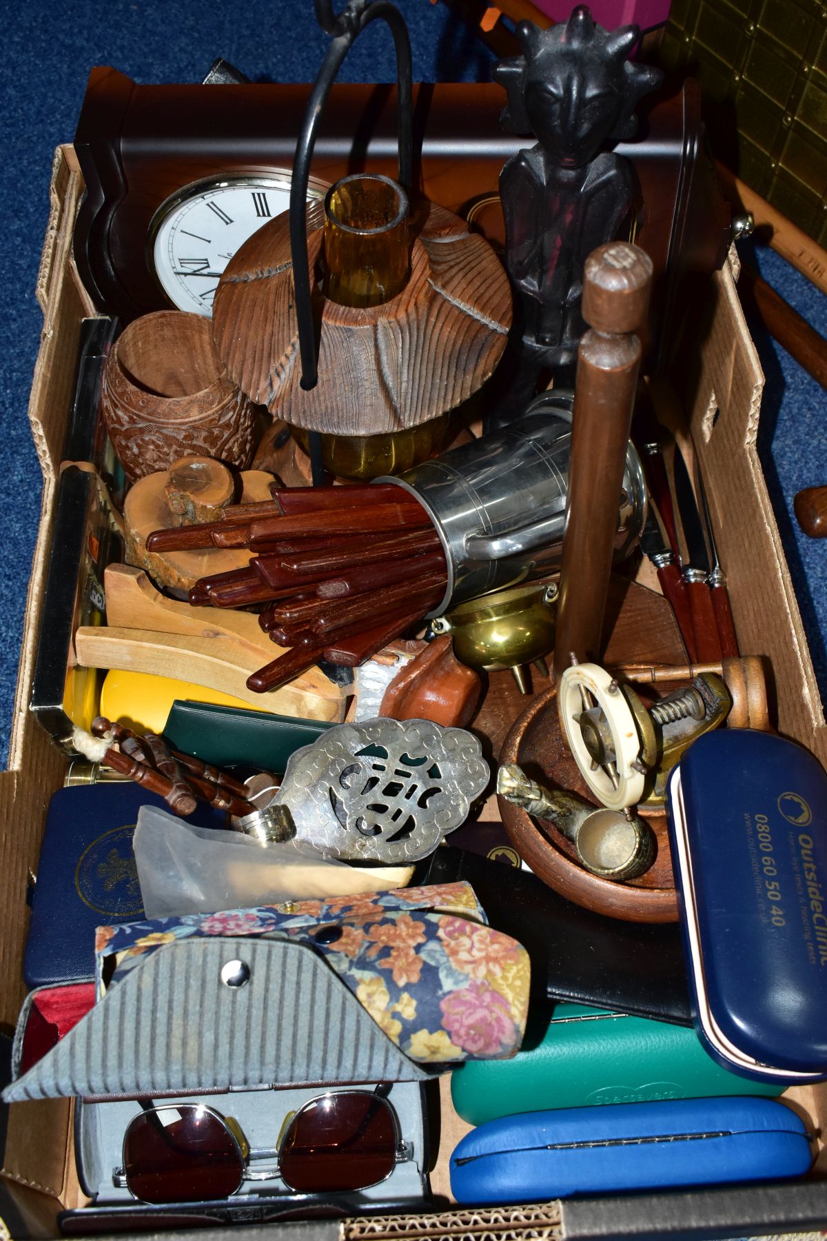 THREE BOXES AND LOOSE METALWARES, PICTURES, PRINTS AND CERAMICS, including a copper Cavaliers boot - Image 5 of 10