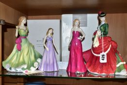 FOUR BOXED ROYAL DOULTON FIGURES 'Winter Elegance', (Pretty Ladies) HN5109 (with certificate), '