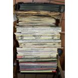 A TRAY CONTAINING OVER ONE HUNDRED CLASSICAL LPS AND 78S