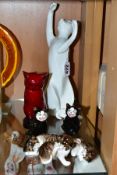 SEVEN ROYAL DOULTON CATS, 'Shadowplay' (Images) HN3526, (ear feels rough but glazed) a flambe seated