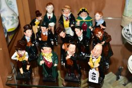 FOURTEEN ROYAL DOULTON DICKENS FIGURES, comprising 'Mr Pickwick' M41, 'Mr Pecksniff' M43, 'Tony