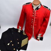 A RED DRESS TUNIC/UNIFORM JACEKT FOR A MEMBER OF THE SCOTS GUARDS, all complete and named on the