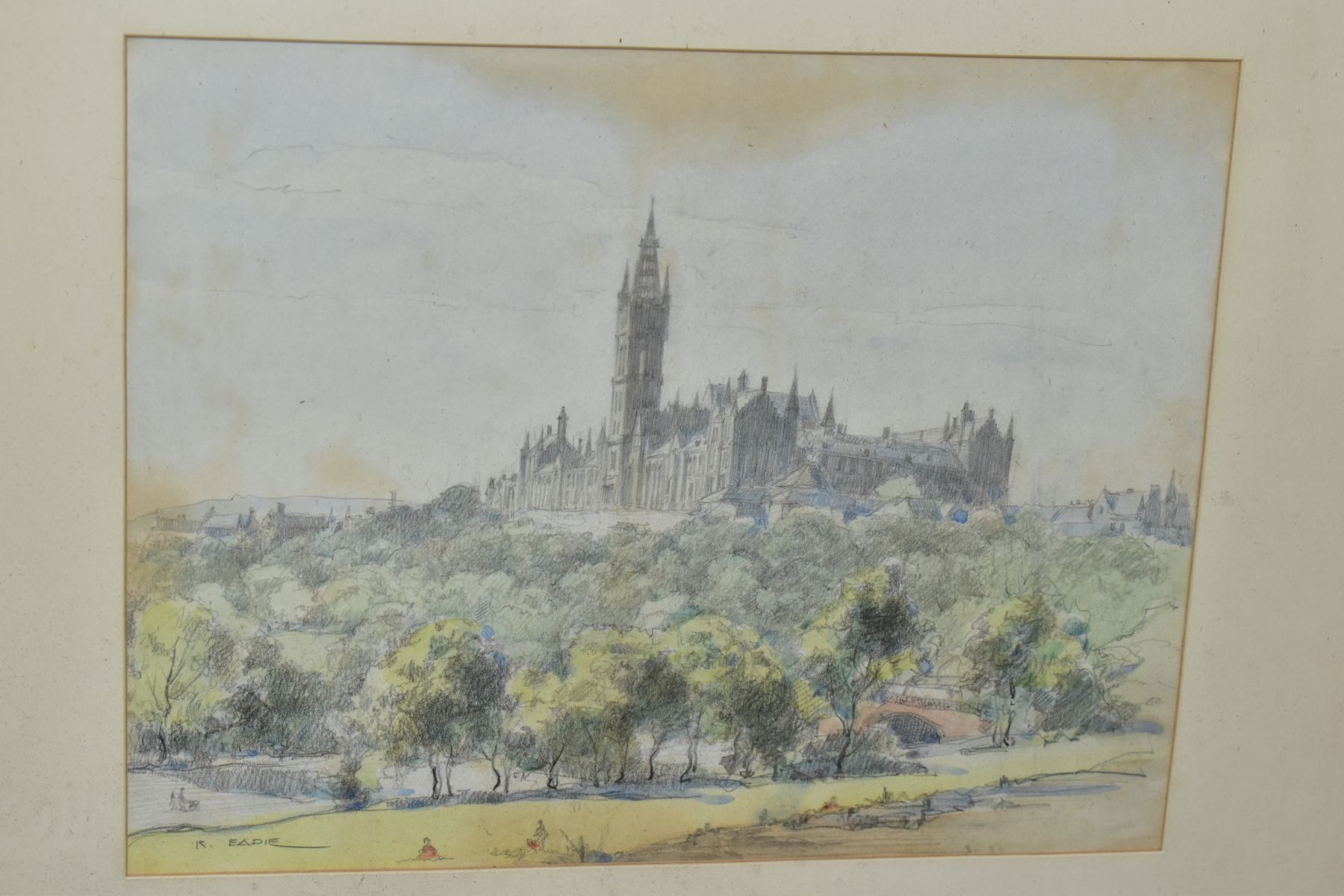 ROBERT EADIE (1877-1954) 'MARISCHAL COLLEGE ABERDEEN', signed bottom right, watercolour and pencil - Image 2 of 8