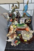 A GROUP OF BIRD ORNAMENTS, comprising Hereford Fine China Ltd Swallow, impressed No.182, height
