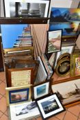 PAINTINGS AND PRINTS ETC, to include a modern Venetian watercolour, indistinctly signed,