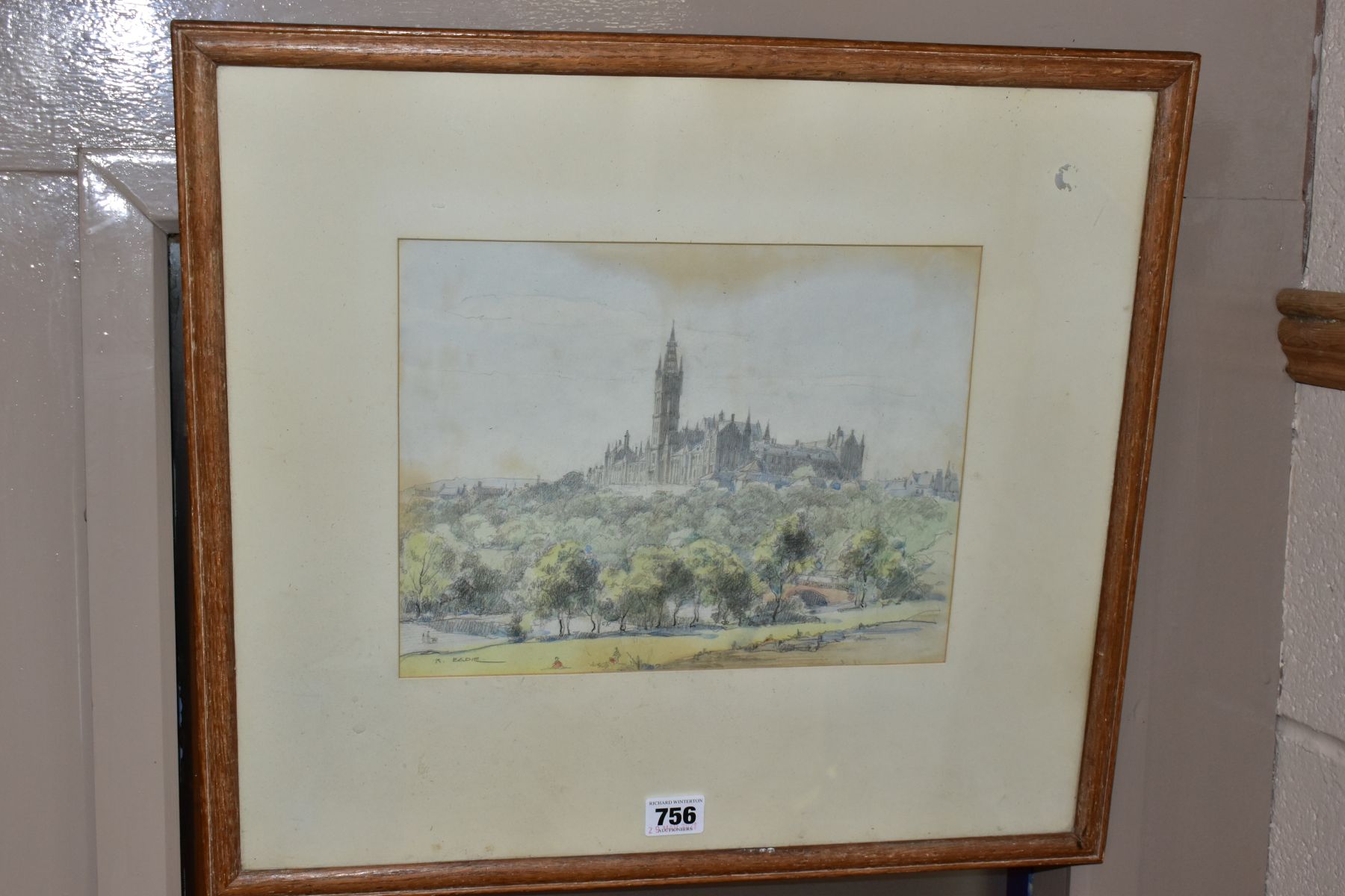 ROBERT EADIE (1877-1954) 'MARISCHAL COLLEGE ABERDEEN', signed bottom right, watercolour and pencil