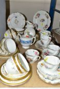 COALPORT AND ROYAL DOULTON TEAWARES, comprising Coalport 'Junetime', four cups (one chipped), six