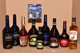 ALCOHOL, a small collection of alcohol comprising one bottle of Martell VS Cognac, three Irish Cream