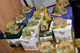FOURTEEN LILLIPUT LANE SCUPLTURES FROM COLLECTORS CLUB/ANNIVERSARY SERIES, boxed and with deeds