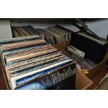 FOUR TRAYS CONTAINING OVER TWO HUNDRED AND FIFTY LPS, SINGLES AND CDS, by Elvis Presley, Jerry Lee