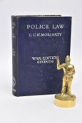 A BOX CONTAINING ITEMS OF POLICE COLLECTORS INTEREST, a hard bound copy of 'Police Law' by C.C.H.