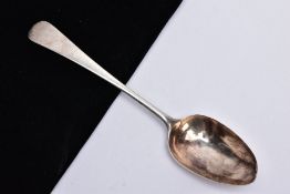 A GEORGIAN SILVER SPOON, Old English pattern Geo. III serving spoon, hallmarked 'Richard Crossley'