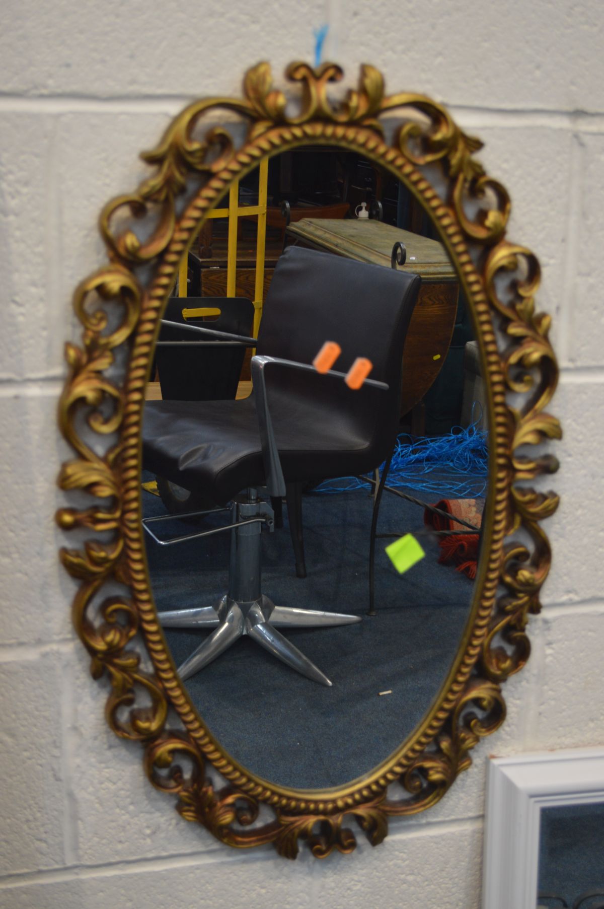 TEN VARIOUS WALL MIRRORS OF VARIOUS STYLES, SIZES MATERIALS - Image 3 of 6