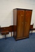 A STAG MINSTREL TWO DOOR WARDROBE, width 98cm x depth 60cm x height 178cm and a matching 5ft