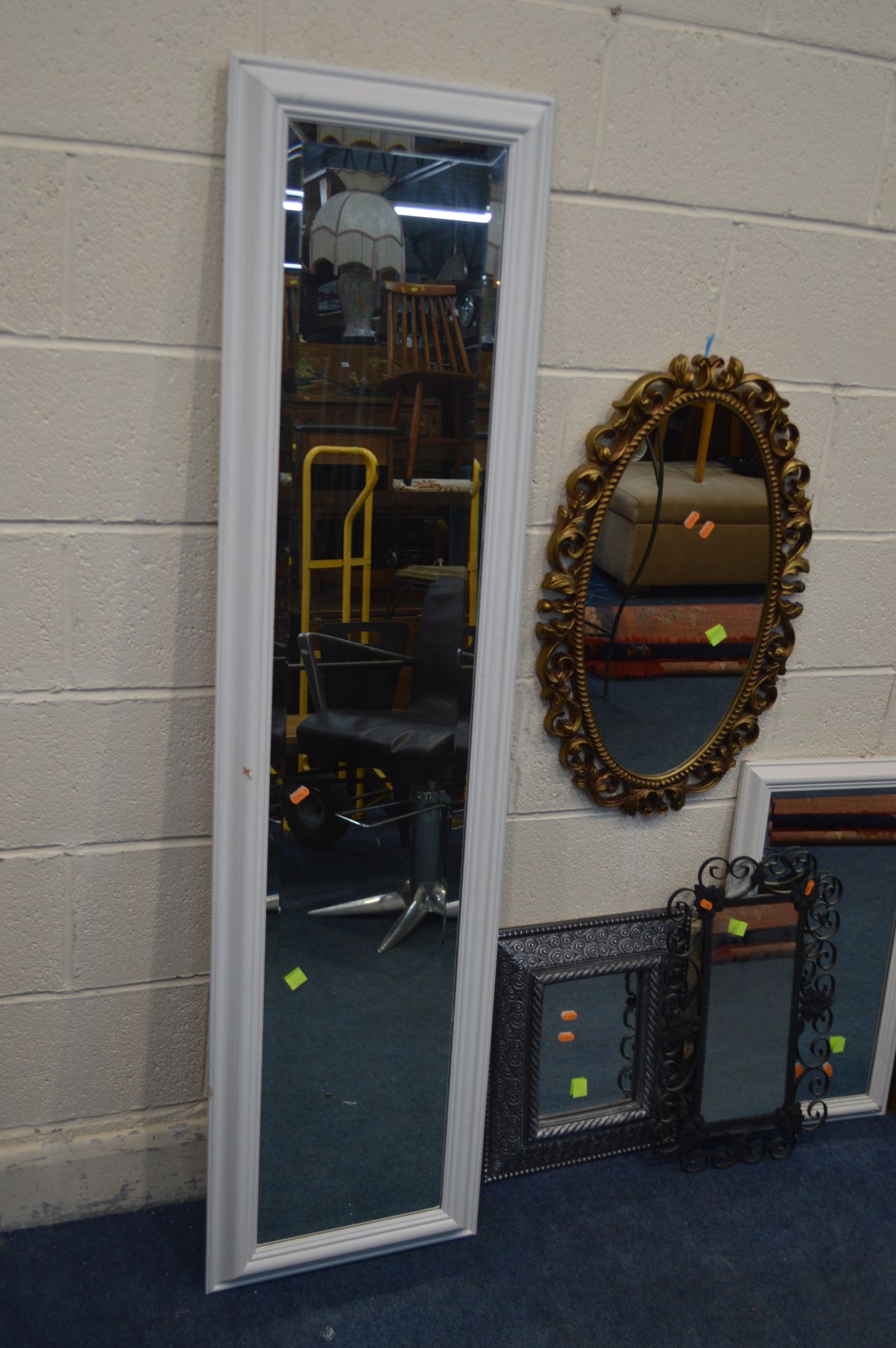 TEN VARIOUS WALL MIRRORS OF VARIOUS STYLES, SIZES MATERIALS - Image 6 of 6