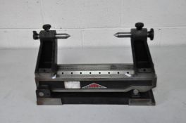 A CROWN COMPOSINE SC2 SINE TABLE with two detached tapered centres 48cm long 33cm high 13cm deep