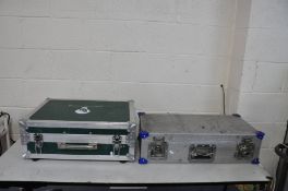 TWO INSTRUMENT FLIGHTCASES comprising one with a shaped cut out to foam internal measurements 60cm x