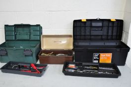 THREE TOOLBOXES CONTAINING TOOLS including sockets, ratchets, pliers, screwdrivers, spanners etc