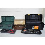 THREE TOOLBOXES CONTAINING TOOLS including sockets, ratchets, pliers, screwdrivers, spanners etc