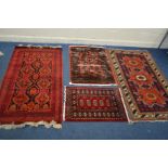 A KONYA RUG, likely to be first half 20th century, in russet, red and blue field, 191cm x 108cm