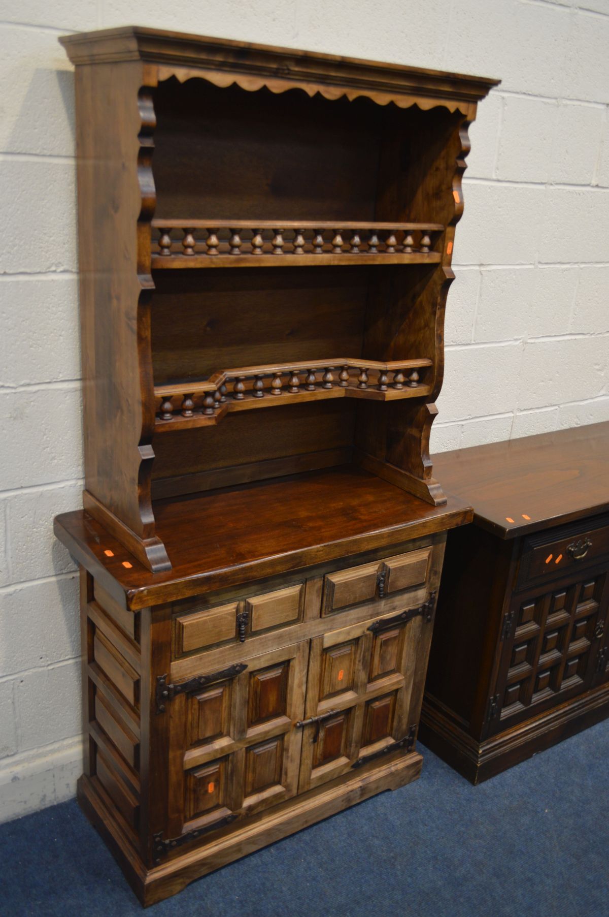 A YOUNGER OAK FOUR DOOR SIDEBOARD with three drawers, width 206cm x depth 47cm x height 78cm and a - Image 3 of 3