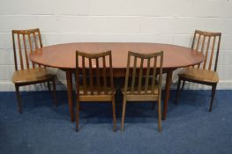 A G PLAN FRESCO TEAK OVAL TOP EXTENDING DINING TABLE, extended length 200cm x closed length 154cm