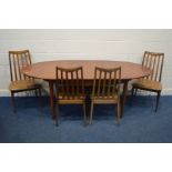 A G PLAN FRESCO TEAK OVAL TOP EXTENDING DINING TABLE, extended length 200cm x closed length 154cm