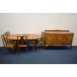 AN EARLY TO MID 20TH CENTURY WALNUT AND BEECH EXTENDING DINING TABLE with a single leaf and separate